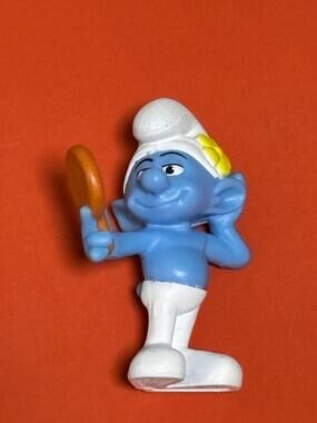 Peyo Vanity Smurf w/Mirror Admiring 3" Tall Peyo 2011 Figure McDonalds